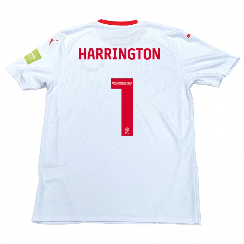 Niño Camiseta David Harrington #1 Blanco 2ª Equipación 2024/25 La Camisa Perú