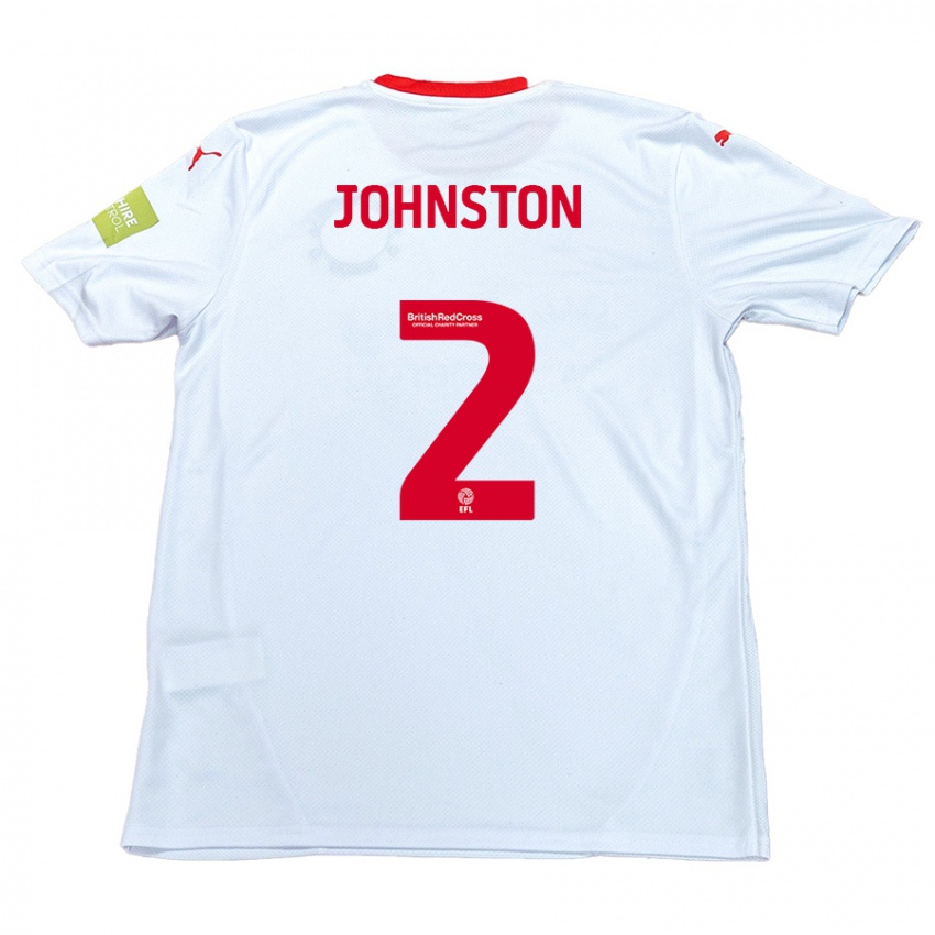 Niño Camiseta Carl Johnston #2 Blanco 2ª Equipación 2024/25 La Camisa Perú