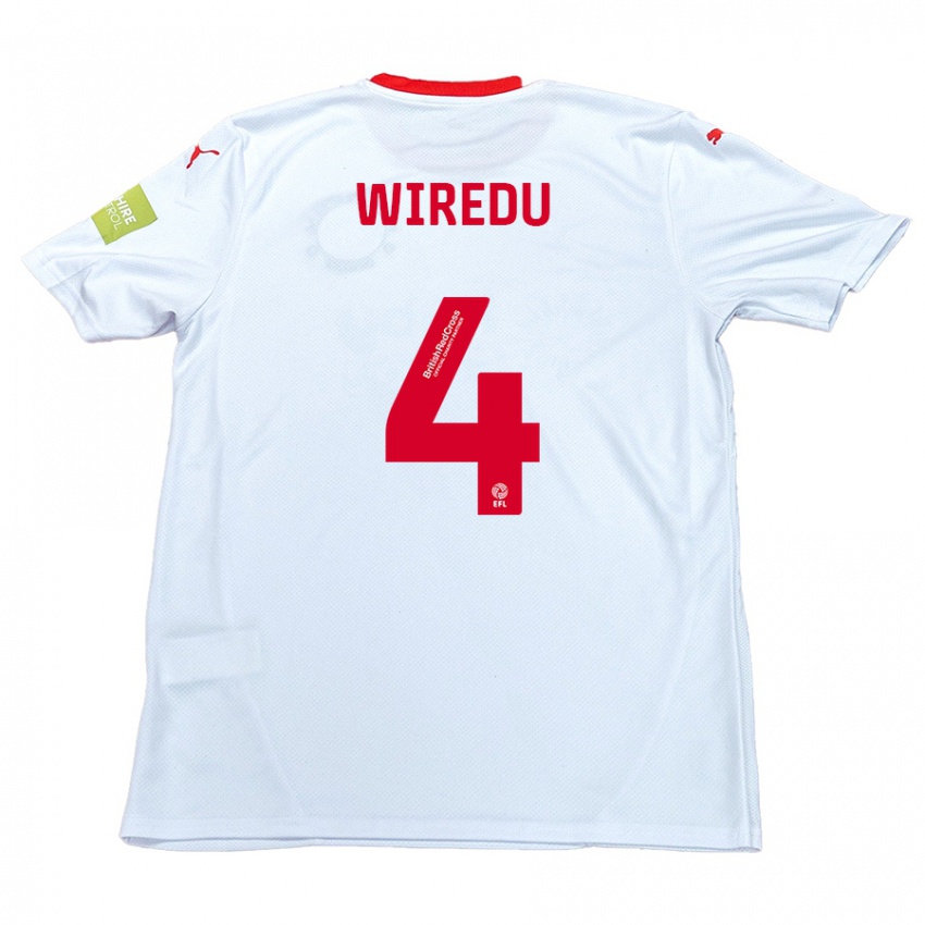 Niño Camiseta Brendan Wiredu #4 Blanco 2ª Equipación 2024/25 La Camisa Perú