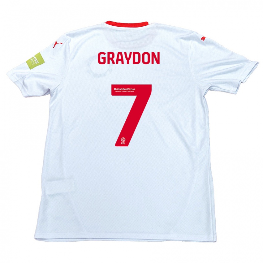 Niño Camiseta Ryan Graydon #7 Blanco 2ª Equipación 2024/25 La Camisa Perú