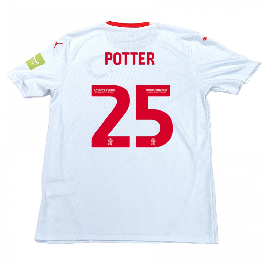 Niño Camiseta Finley Potter #25 Blanco 2ª Equipación 2024/25 La Camisa Perú