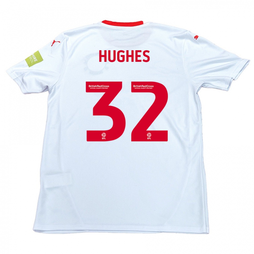 Niño Camiseta Kayden Hughes #32 Blanco 2ª Equipación 2024/25 La Camisa Perú