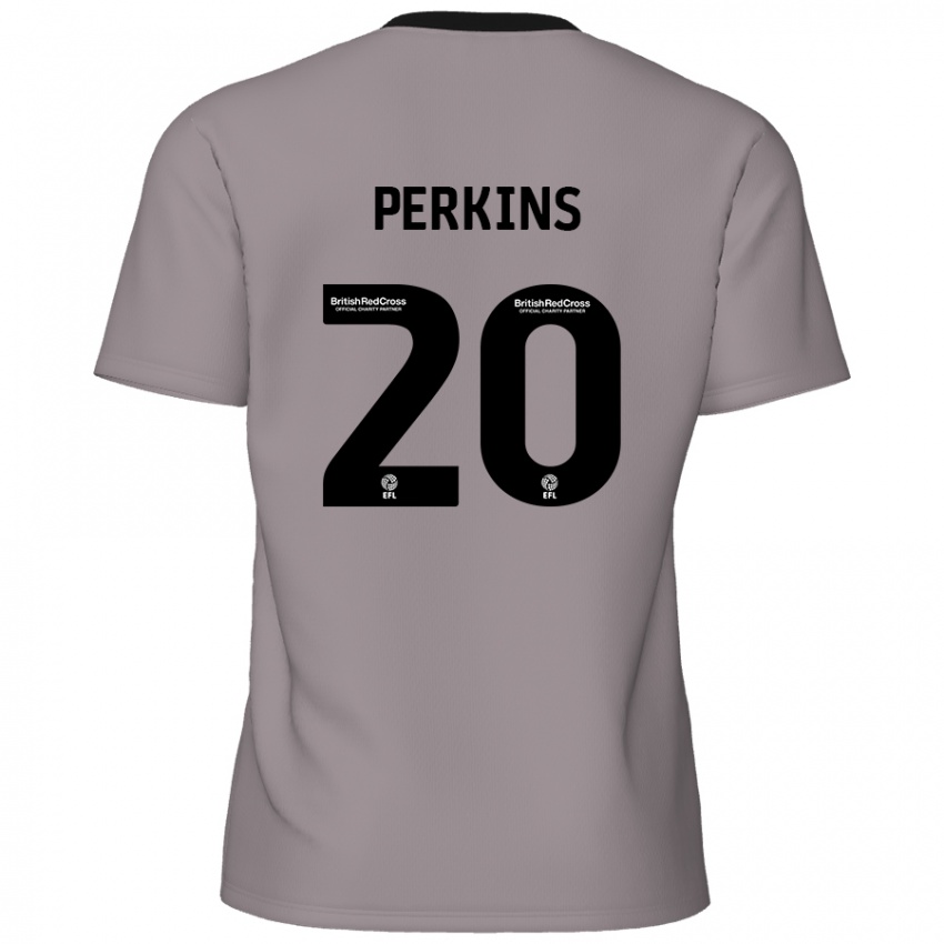 Niño Camiseta Sonny Perkins #20 Gris 2ª Equipación 2024/25 La Camisa Perú