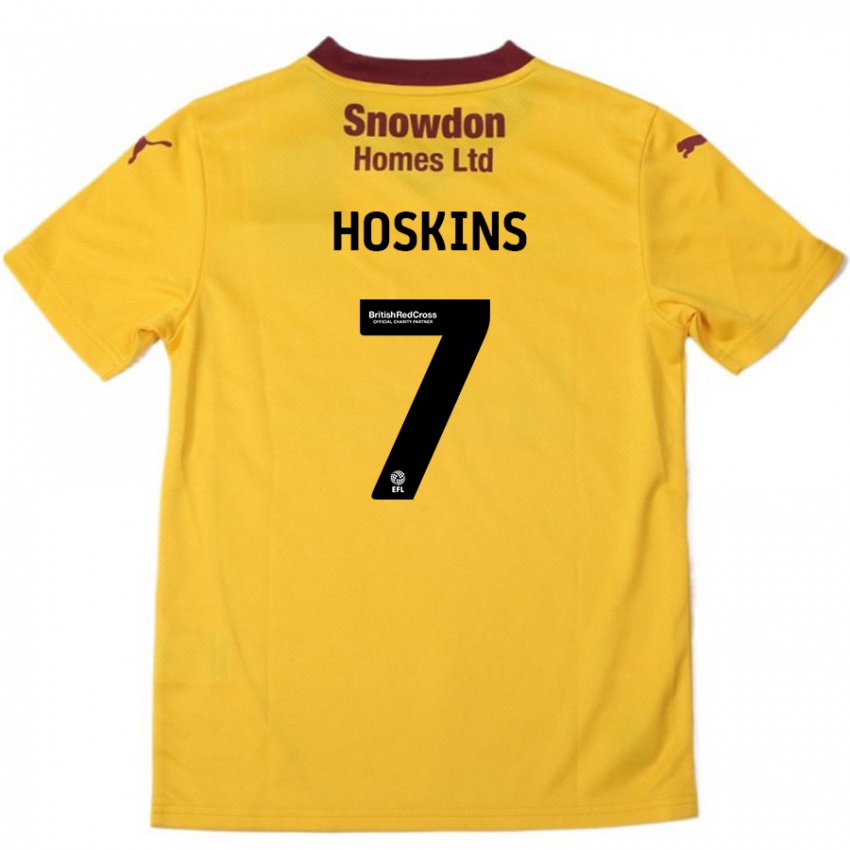 Niño Camiseta Sam Hoskins #7 Naranja Borgoña 2ª Equipación 2024/25 La Camisa Perú