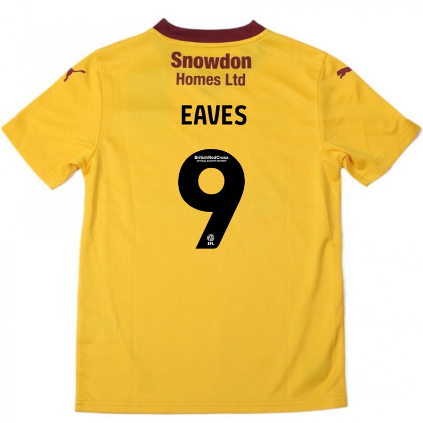 Niño Camiseta Tom Eaves #9 Naranja Borgoña 2ª Equipación 2024/25 La Camisa Perú