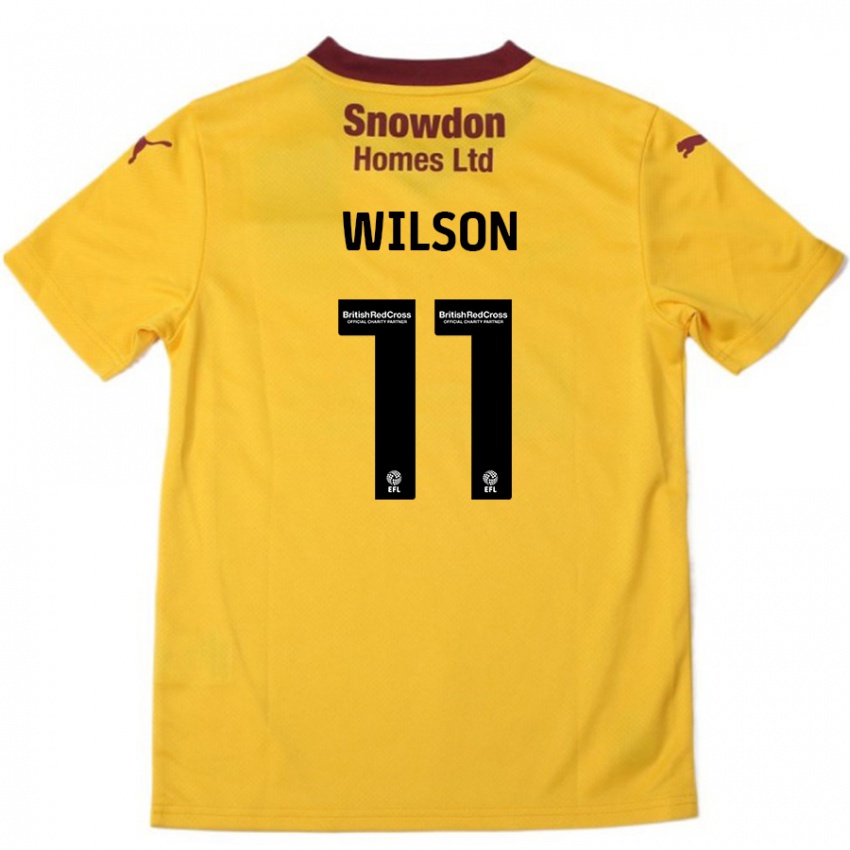 Niño Camiseta James Wilson #11 Naranja Borgoña 2ª Equipación 2024/25 La Camisa Perú