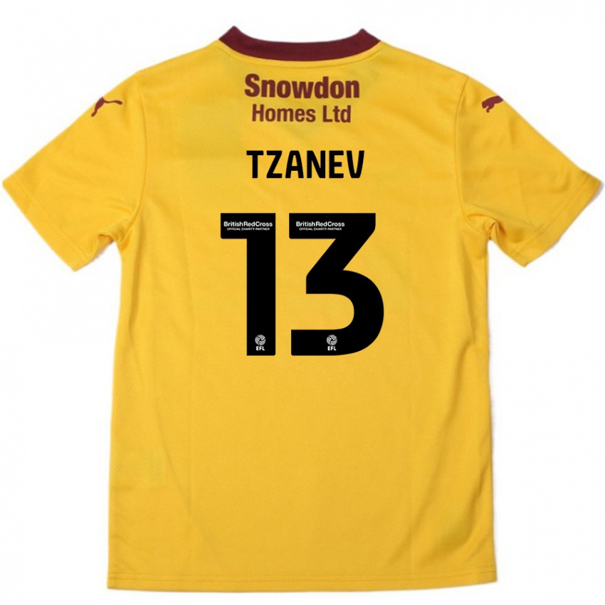 Niño Camiseta Nik Tzanev #13 Naranja Borgoña 2ª Equipación 2024/25 La Camisa Perú