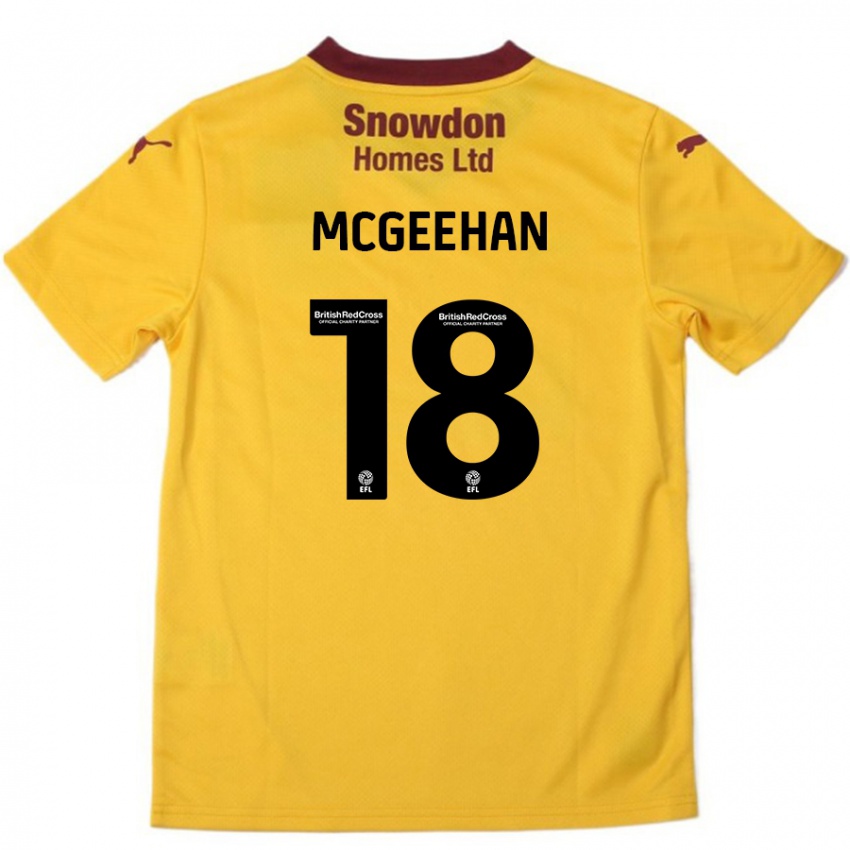 Niño Camiseta Cameron Mcgeehan #18 Naranja Borgoña 2ª Equipación 2024/25 La Camisa Perú