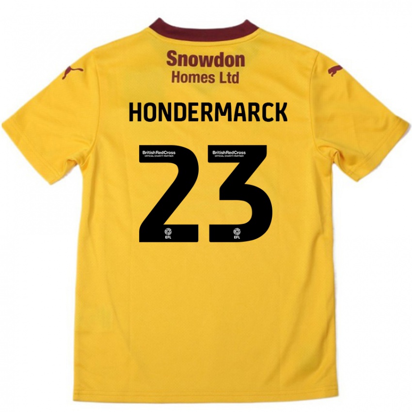 Niño Camiseta William Hondermarck #23 Naranja Borgoña 2ª Equipación 2024/25 La Camisa Perú