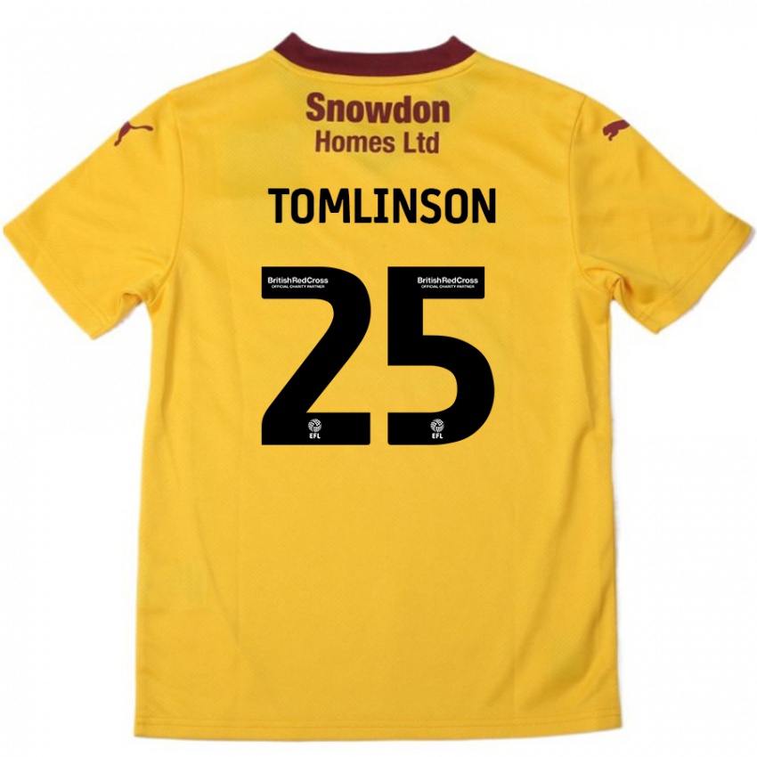 Niño Camiseta Josh Tomlinson #25 Naranja Borgoña 2ª Equipación 2024/25 La Camisa Perú