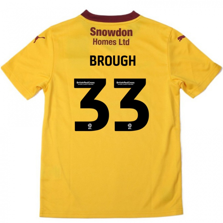 Niño Camiseta Patrick Brough #33 Naranja Borgoña 2ª Equipación 2024/25 La Camisa Perú