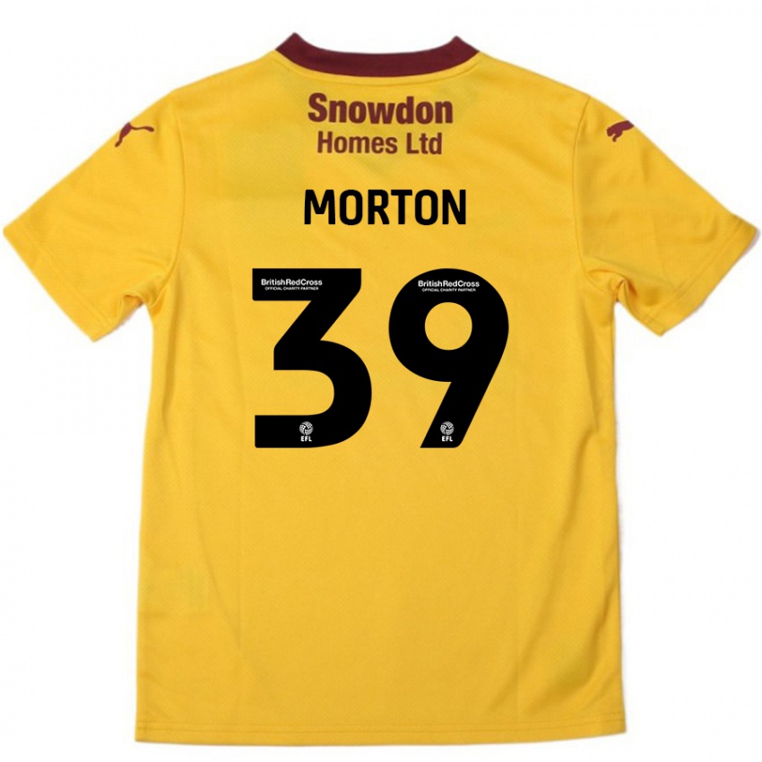 Niño Camiseta Callum Morton #39 Naranja Borgoña 2ª Equipación 2024/25 La Camisa Perú