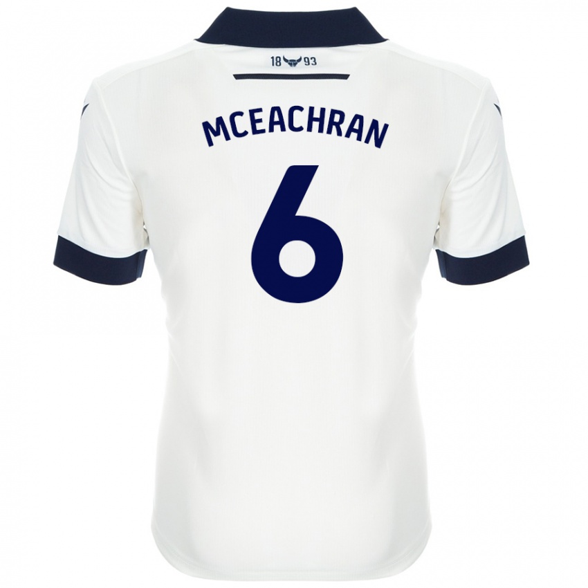 Niño Camiseta Josh Mceachran #6 Blanco Azul Marino 2ª Equipación 2024/25 La Camisa Perú