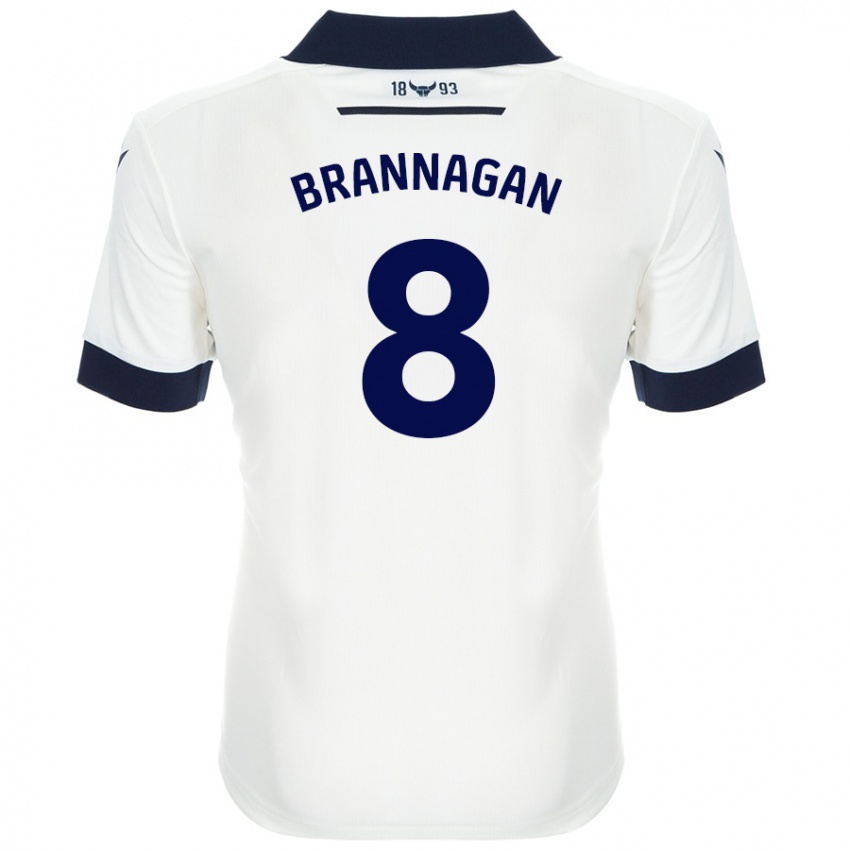 Niño Camiseta Cameron Brannagan #8 Blanco Azul Marino 2ª Equipación 2024/25 La Camisa Perú