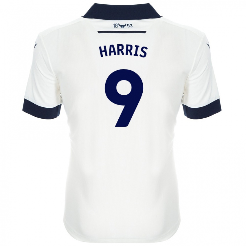 Niño Camiseta Mark Harris #9 Blanco Azul Marino 2ª Equipación 2024/25 La Camisa Perú