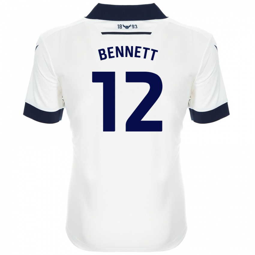 Niño Camiseta Joe Bennett #12 Blanco Azul Marino 2ª Equipación 2024/25 La Camisa Perú