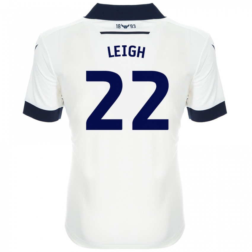 Niño Camiseta Greg Leigh #22 Blanco Azul Marino 2ª Equipación 2024/25 La Camisa Perú