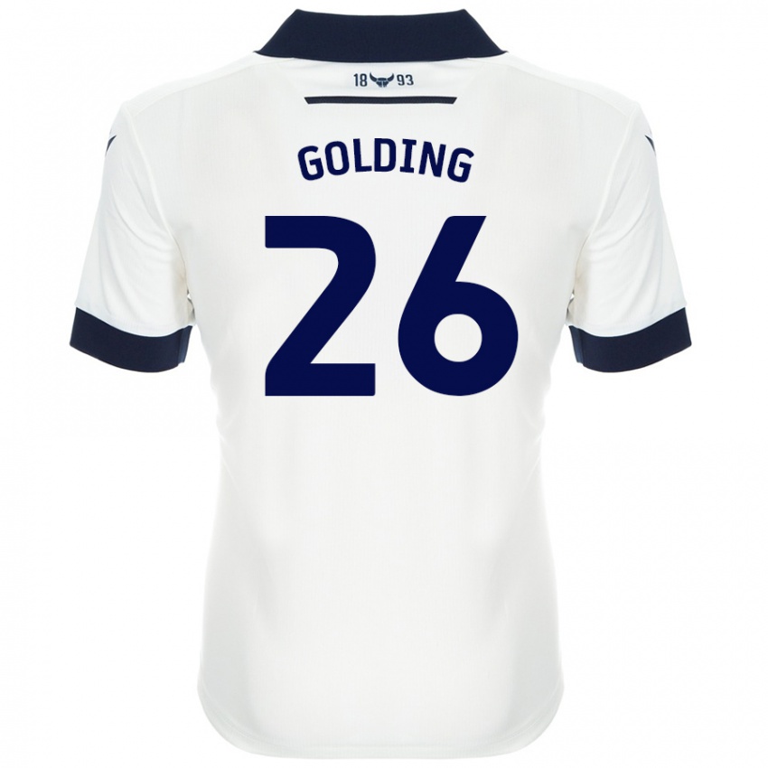 Niño Camiseta James Golding #26 Blanco Azul Marino 2ª Equipación 2024/25 La Camisa Perú