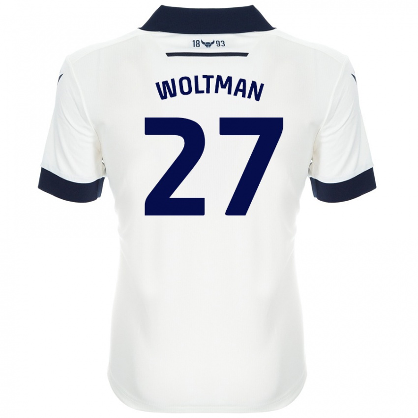 Niño Camiseta Max Woltman #27 Blanco Azul Marino 2ª Equipación 2024/25 La Camisa Perú