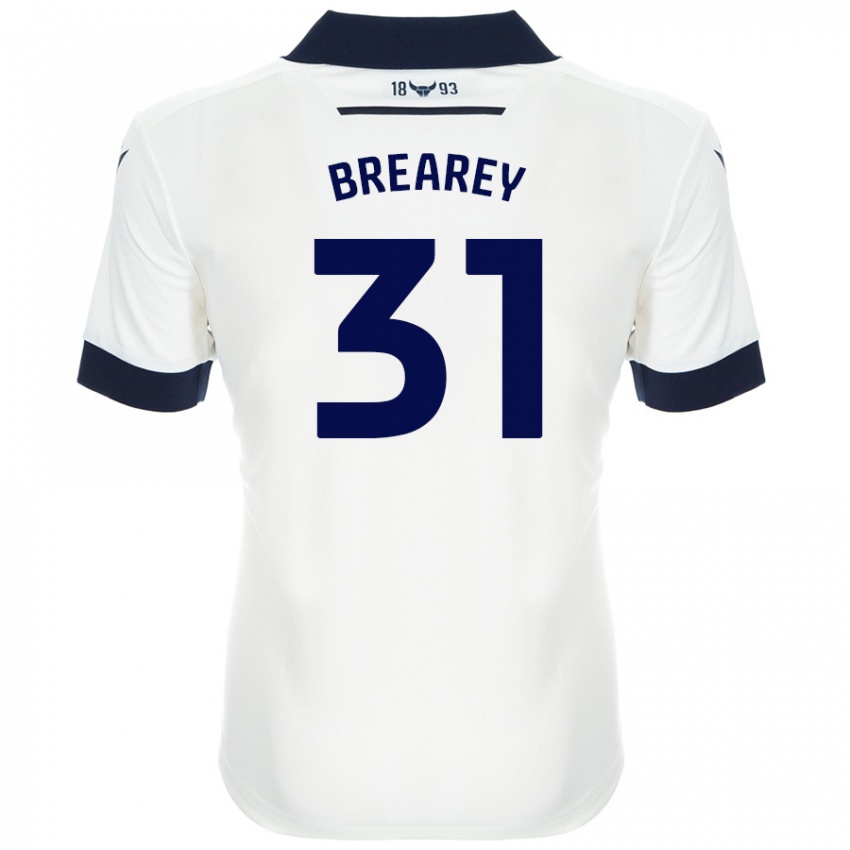 Niño Camiseta Eddie Brearey #31 Blanco Azul Marino 2ª Equipación 2024/25 La Camisa Perú