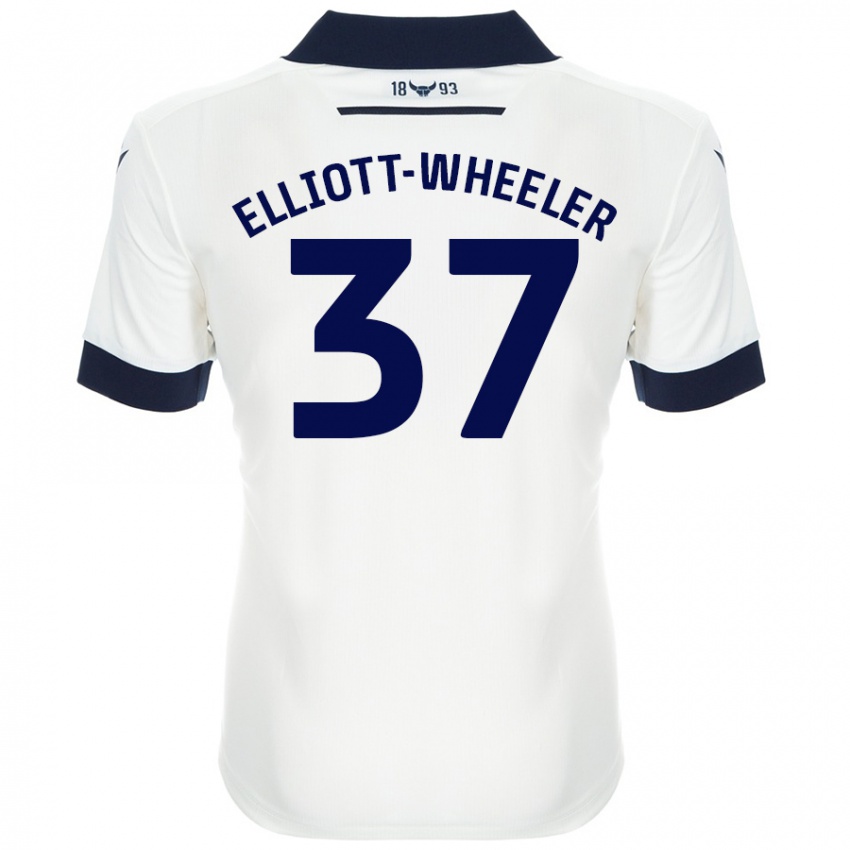 Niño Camiseta Aidan Elliott-Wheeler #37 Blanco Azul Marino 2ª Equipación 2024/25 La Camisa Perú