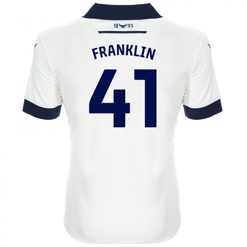 Niño Camiseta George Franklin #41 Blanco Azul Marino 2ª Equipación 2024/25 La Camisa Perú