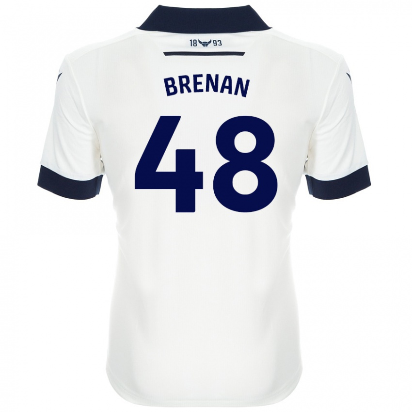 Niño Camiseta Tobias Brenan #48 Blanco Azul Marino 2ª Equipación 2024/25 La Camisa Perú