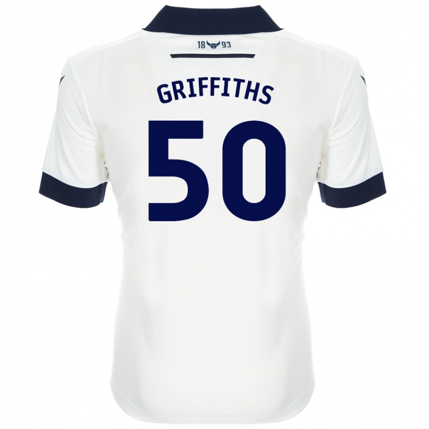 Niño Camiseta Louis Griffiths #50 Blanco Azul Marino 2ª Equipación 2024/25 La Camisa Perú