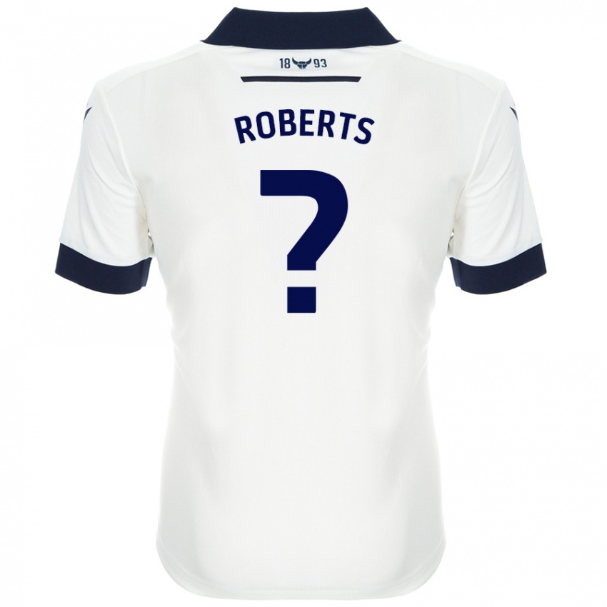 Niño Camiseta Amber Roberts #0 Blanco Azul Marino 2ª Equipación 2024/25 La Camisa Perú