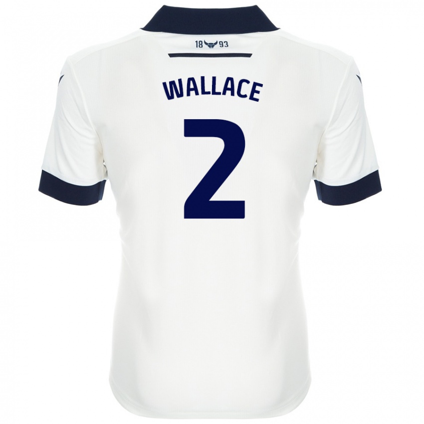 Niño Camiseta Emily Wallace #2 Blanco Azul Marino 2ª Equipación 2024/25 La Camisa Perú