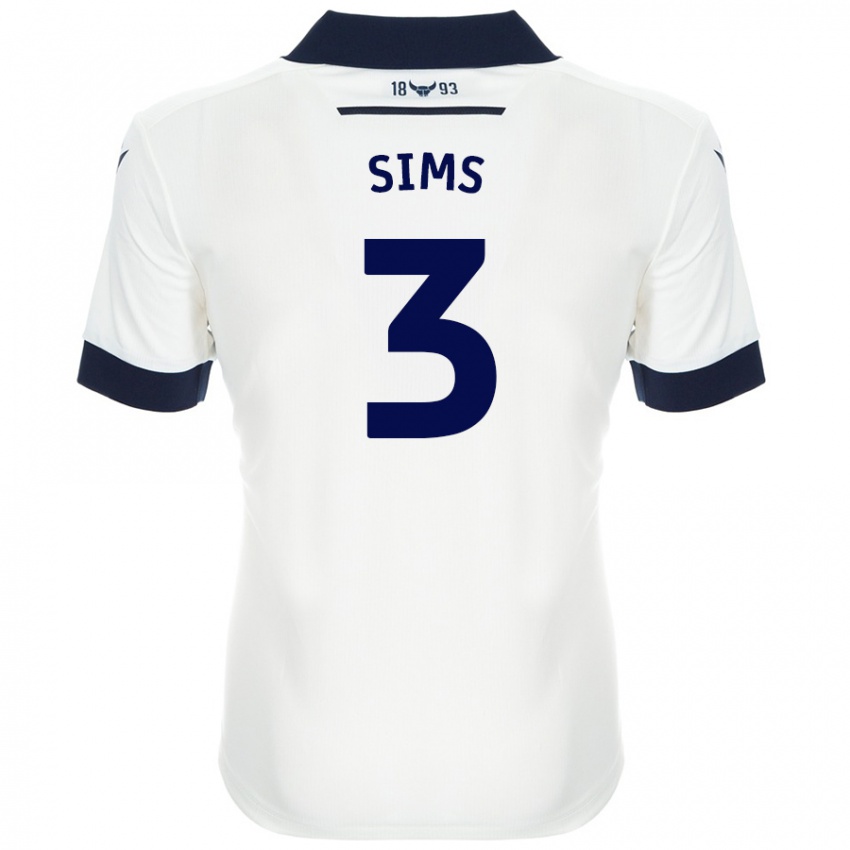 Niño Camiseta Gemma Sims #3 Blanco Azul Marino 2ª Equipación 2024/25 La Camisa Perú