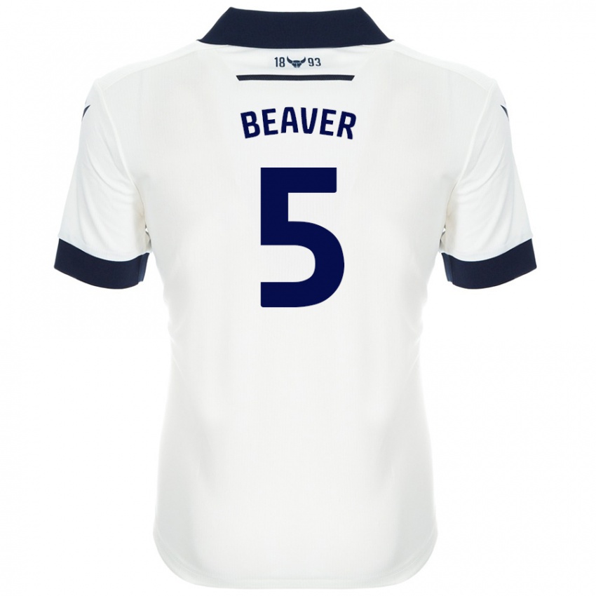 Niño Camiseta Catherine Beaver #5 Blanco Azul Marino 2ª Equipación 2024/25 La Camisa Perú