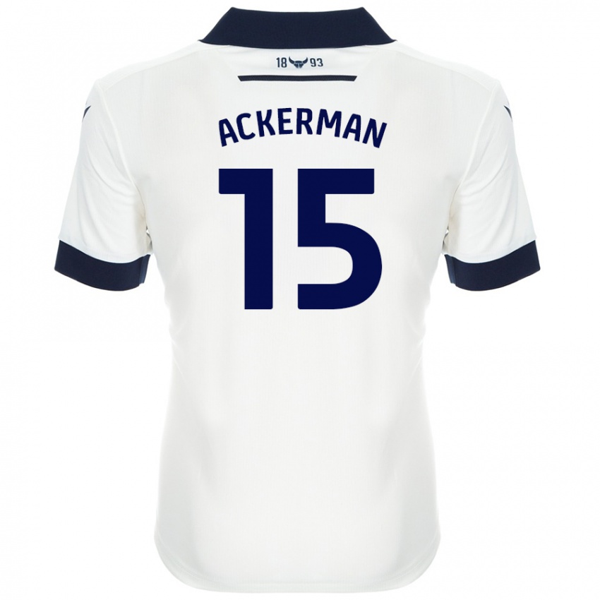 Niño Camiseta Daisy Ackerman #15 Blanco Azul Marino 2ª Equipación 2024/25 La Camisa Perú