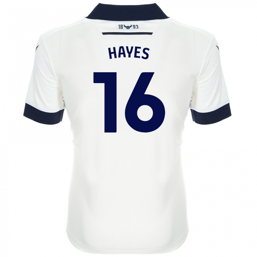 Niño Camiseta Georgia Hayes #16 Blanco Azul Marino 2ª Equipación 2024/25 La Camisa Perú