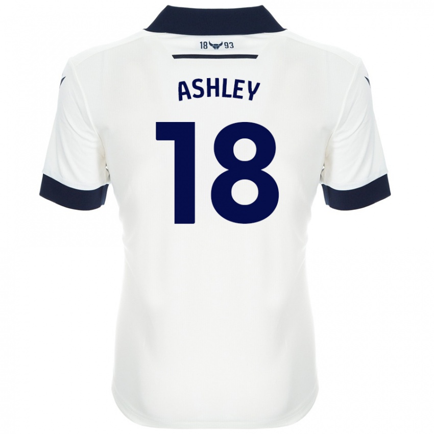 Niño Camiseta Alex Ashley #18 Blanco Azul Marino 2ª Equipación 2024/25 La Camisa Perú