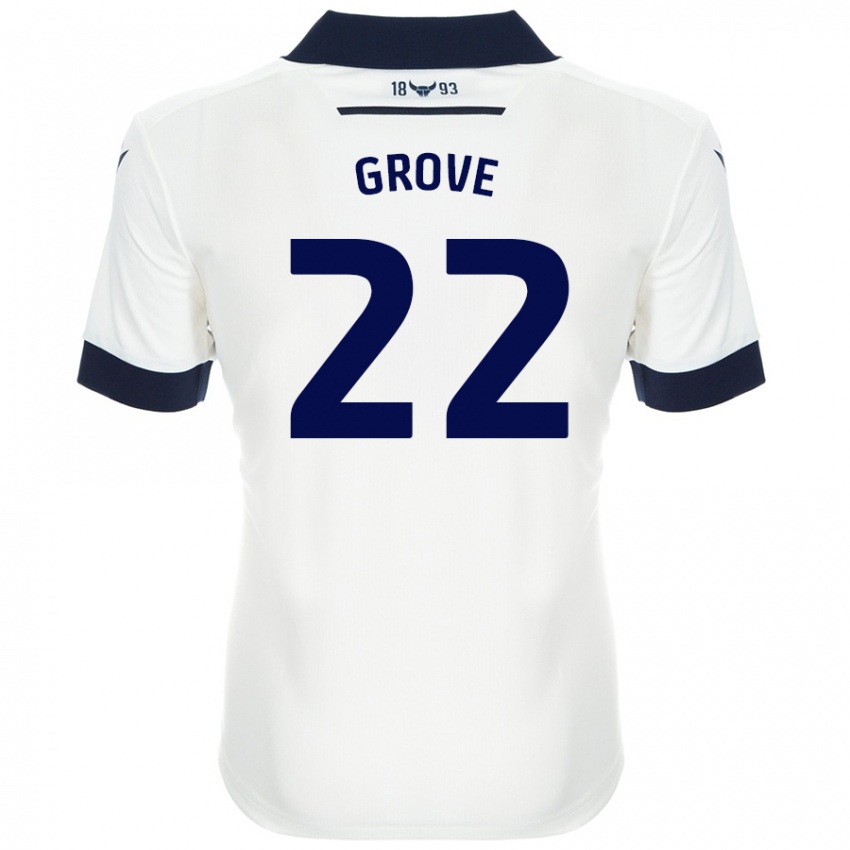 Niño Camiseta Jade Grove #22 Blanco Azul Marino 2ª Equipación 2024/25 La Camisa Perú