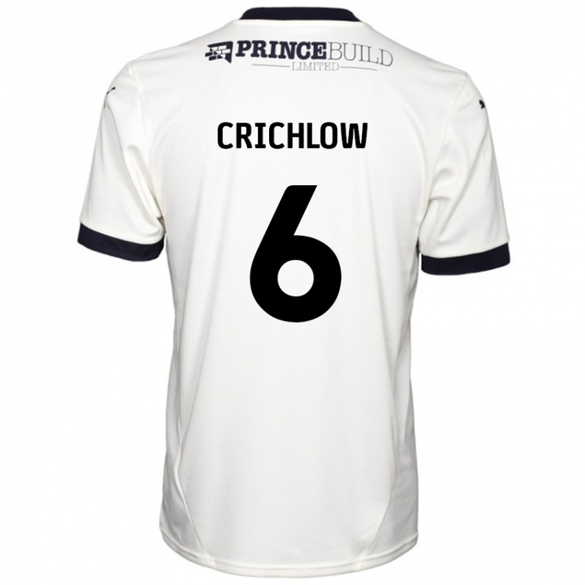 Niño Camiseta Romoney Crichlow #6 Blanquecino Negro 2ª Equipación 2024/25 La Camisa Perú