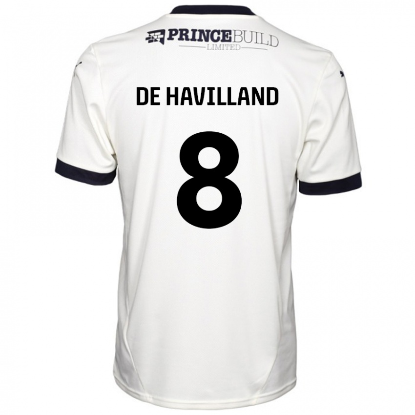 Niño Camiseta Ryan De Havilland #8 Blanquecino Negro 2ª Equipación 2024/25 La Camisa Perú