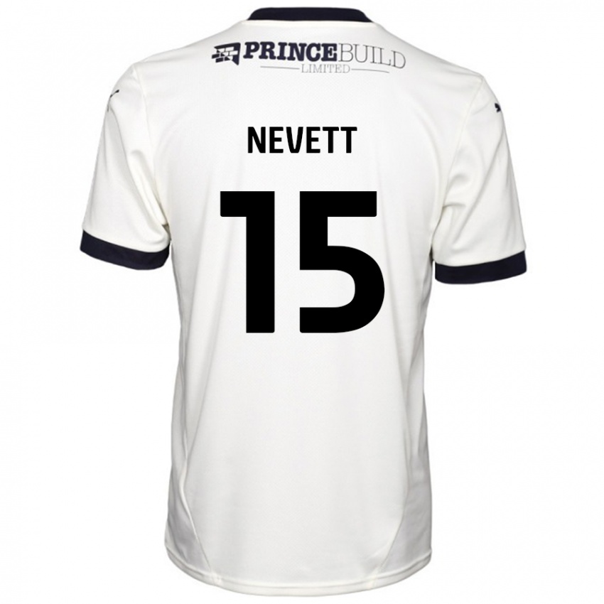 Niño Camiseta George Nevett #15 Blanquecino Negro 2ª Equipación 2024/25 La Camisa Perú