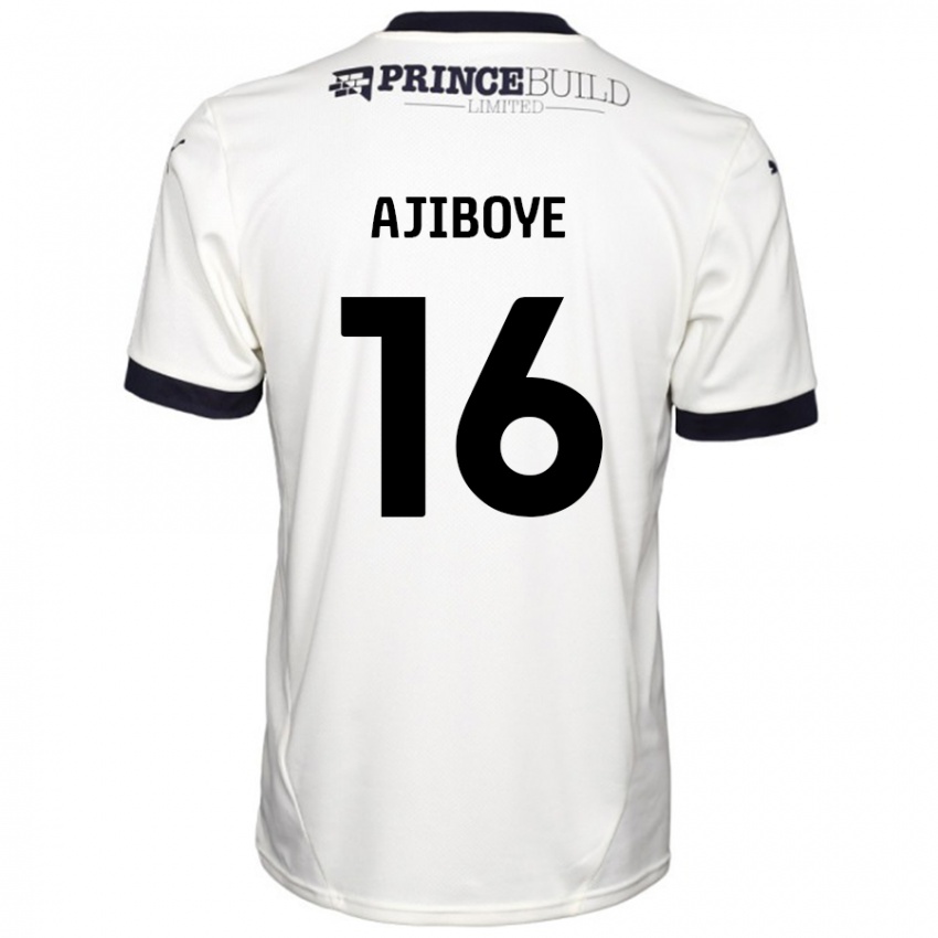 Niño Camiseta David Ajiboye #16 Blanquecino Negro 2ª Equipación 2024/25 La Camisa Perú