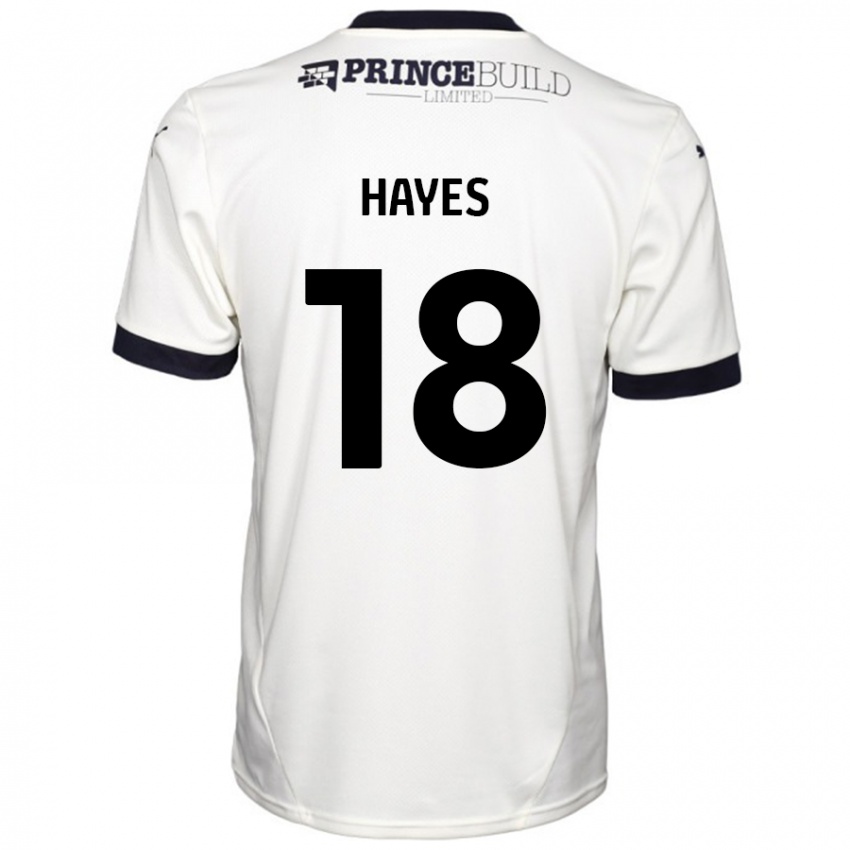 Niño Camiseta Cian Hayes #18 Blanquecino Negro 2ª Equipación 2024/25 La Camisa Perú