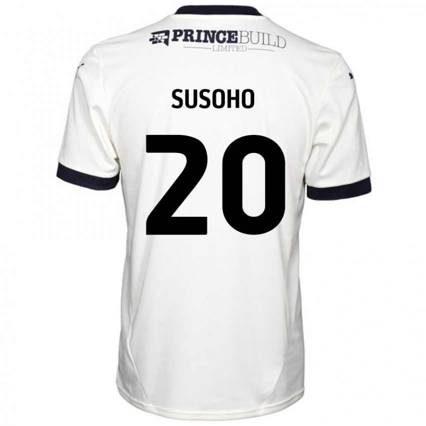 Niño Camiseta Mahamadou Susoho #20 Blanquecino Negro 2ª Equipación 2024/25 La Camisa Perú