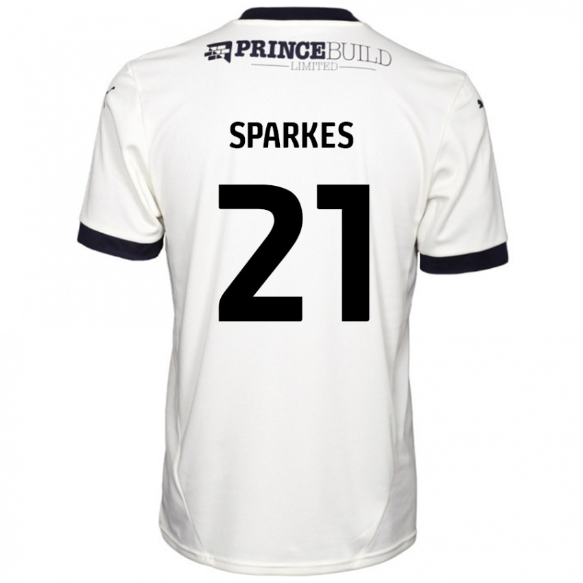 Niño Camiseta Jack Sparkes #21 Blanquecino Negro 2ª Equipación 2024/25 La Camisa Perú