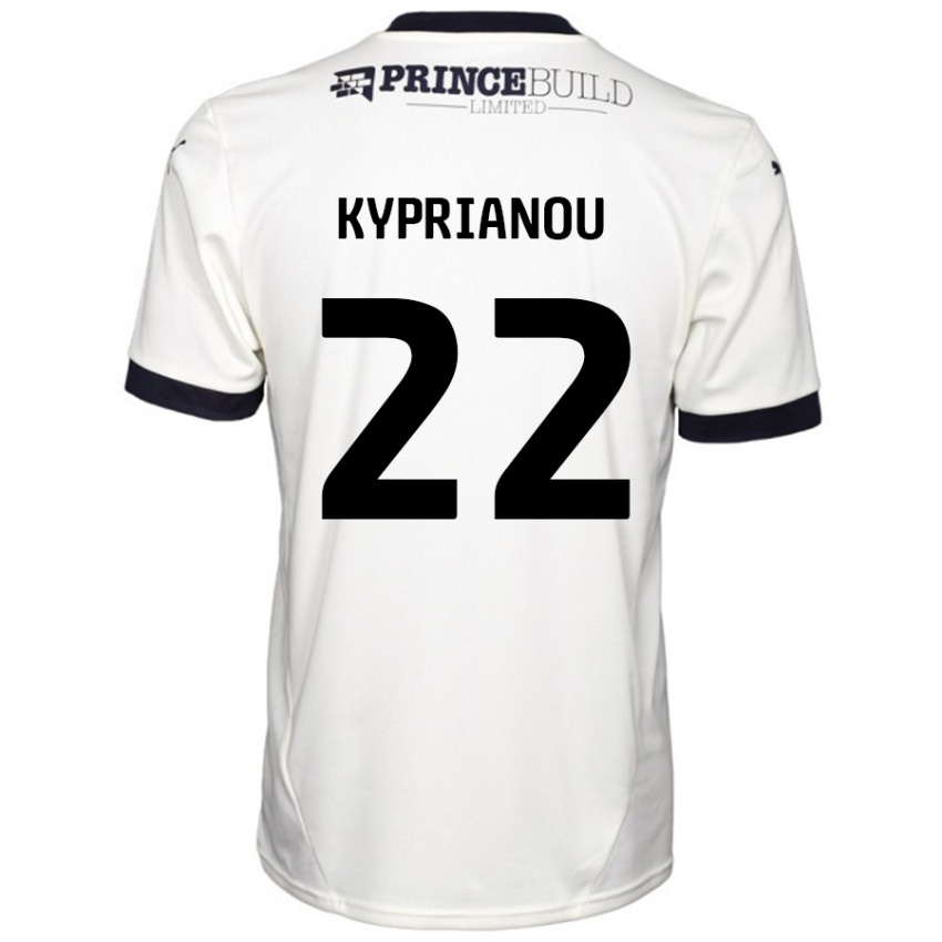 Niño Camiseta Hector Kyprianou #22 Blanquecino Negro 2ª Equipación 2024/25 La Camisa Perú