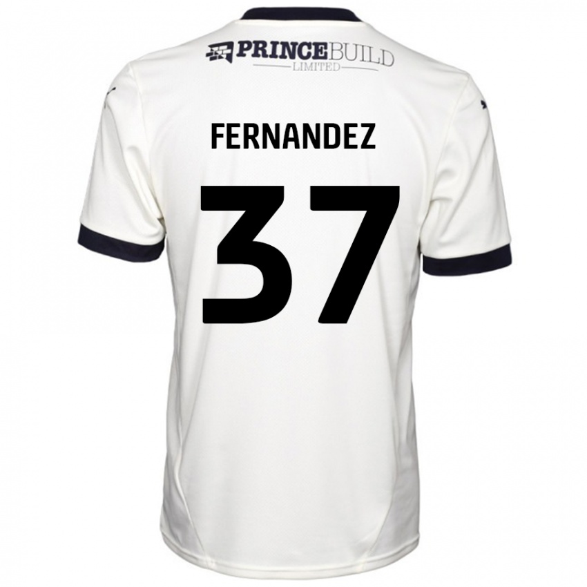 Niño Camiseta Emmanuel Fernandez #37 Blanquecino Negro 2ª Equipación 2024/25 La Camisa Perú