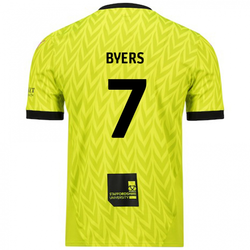 Niño Camiseta George Byers #7 Verde Fluorescente 2ª Equipación 2024/25 La Camisa Perú