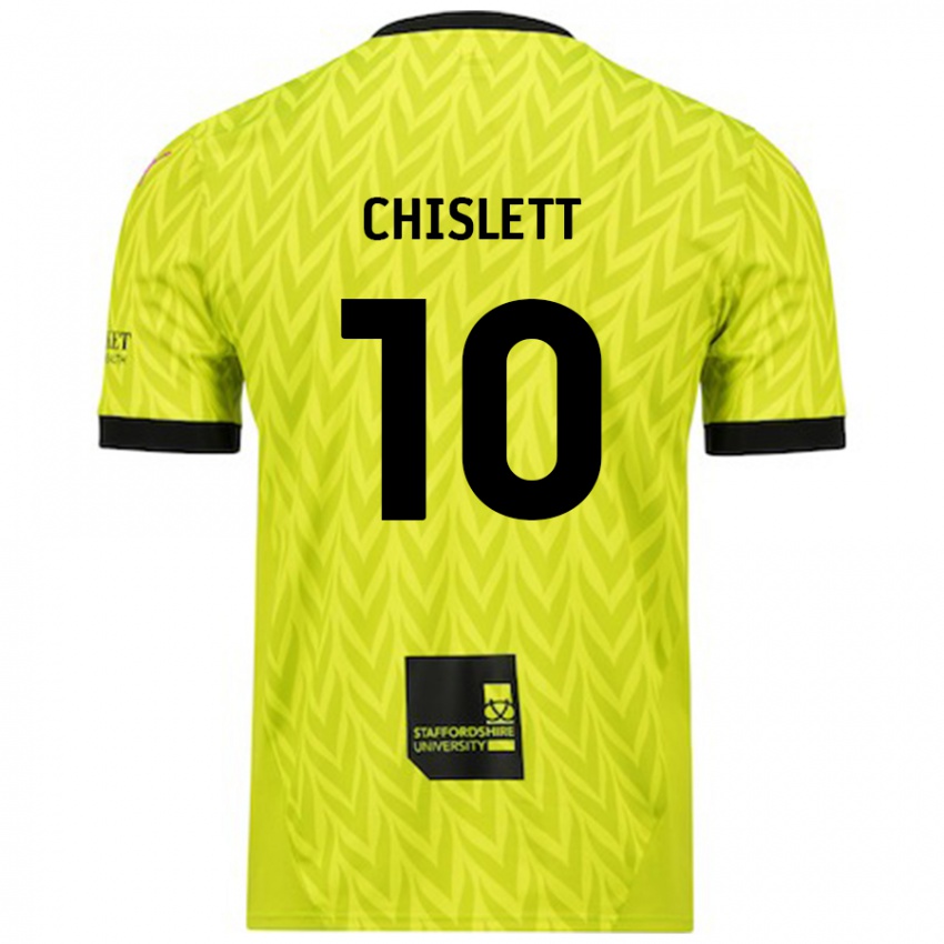 Niño Camiseta Ethan Chislett #10 Verde Fluorescente 2ª Equipación 2024/25 La Camisa Perú