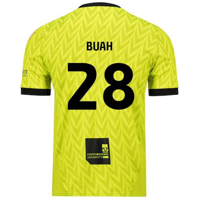 Niño Camiseta Andrew Buah #28 Verde Fluorescente 2ª Equipación 2024/25 La Camisa Perú