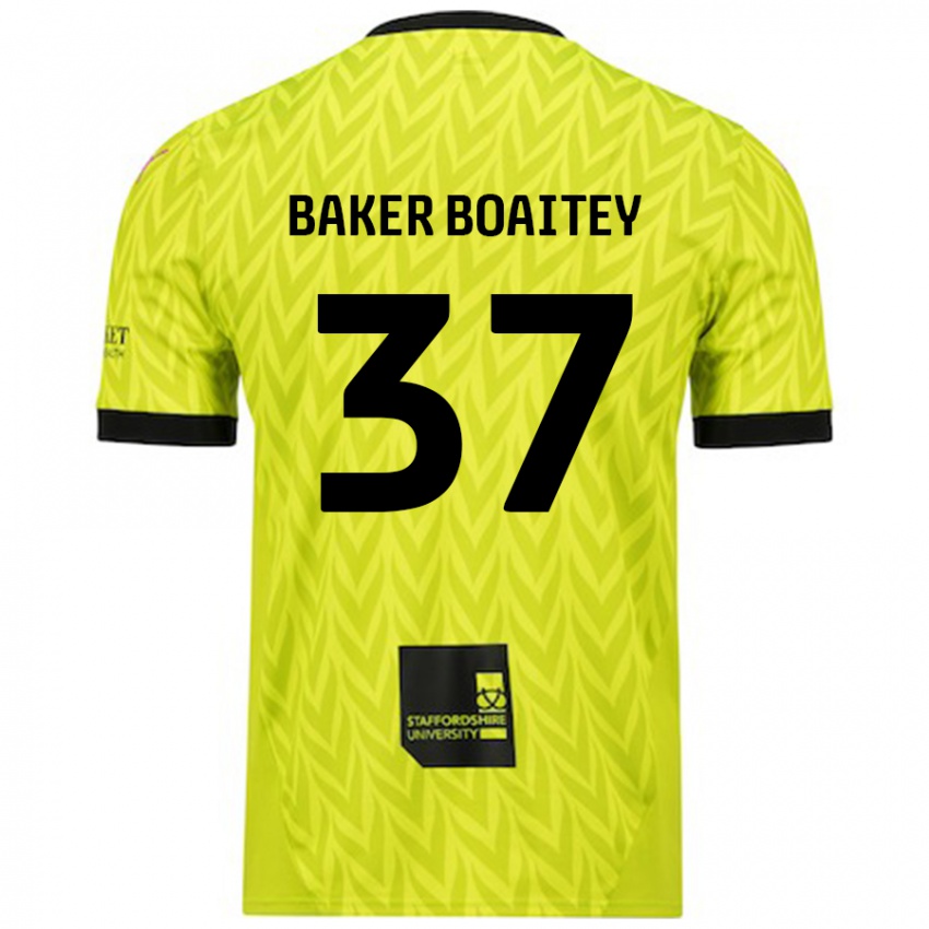 Niño Camiseta Benicio Baker-Boaitey #37 Verde Fluorescente 2ª Equipación 2024/25 La Camisa Perú