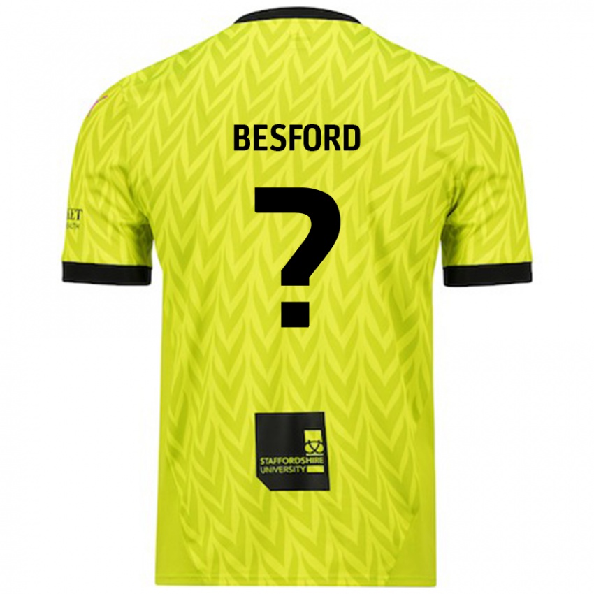 Niño Camiseta Callum Besford #0 Verde Fluorescente 2ª Equipación 2024/25 La Camisa Perú